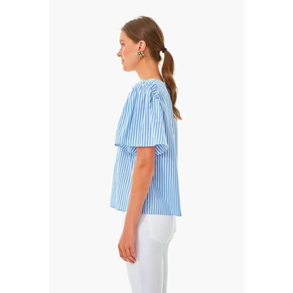 Tuckernuck Pomander Place Striped Mollie Top Blue White XL - Picture 3 of 13